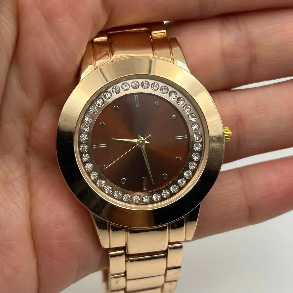 LBVYR Rose-gold Crystal Dial Ladies Watch Working New Battery